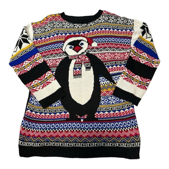 Blush Sweaters - Blush United Kingdom Penguin Snow Winter Sweater Ugly Christmas Holiday Sz M